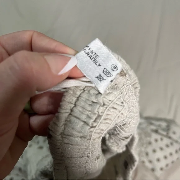 Made in Italy Women’s Italian Linen Smocked Ruched Tiered Feminine Midi Skirt - Picture 3 of 6